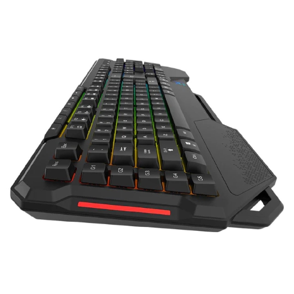 TECLADO USB DELUX K9600 NEGRO+RGB GAMER