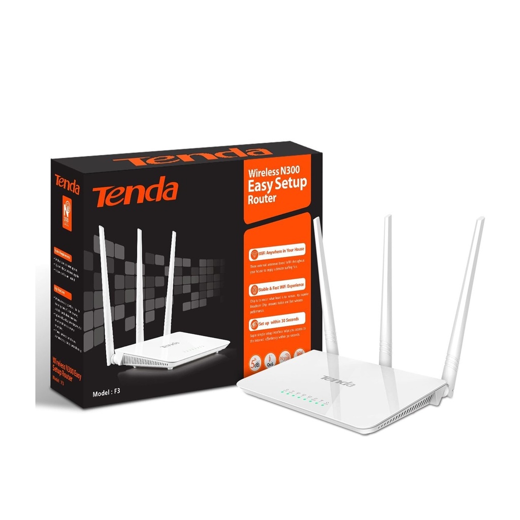 ROUTER INALAMBRICO TENDA N300 F3 3 ANTENAS
