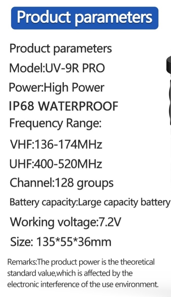RADIO TRANSMISOR BAOFENG UV-9R PLUS