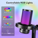 MICROFONO GAMER USB CON CANCELACION DE RUIDO-MAONO-RGB