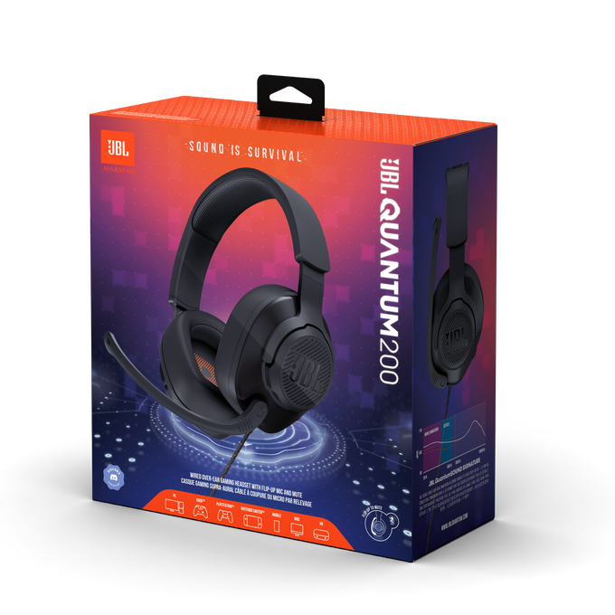 AURICULARES JBL QUANTUM 200 GAMER NEGROS