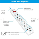 REGLETA ELÉCTRICA FORZA  6 TOMAS 110/220V