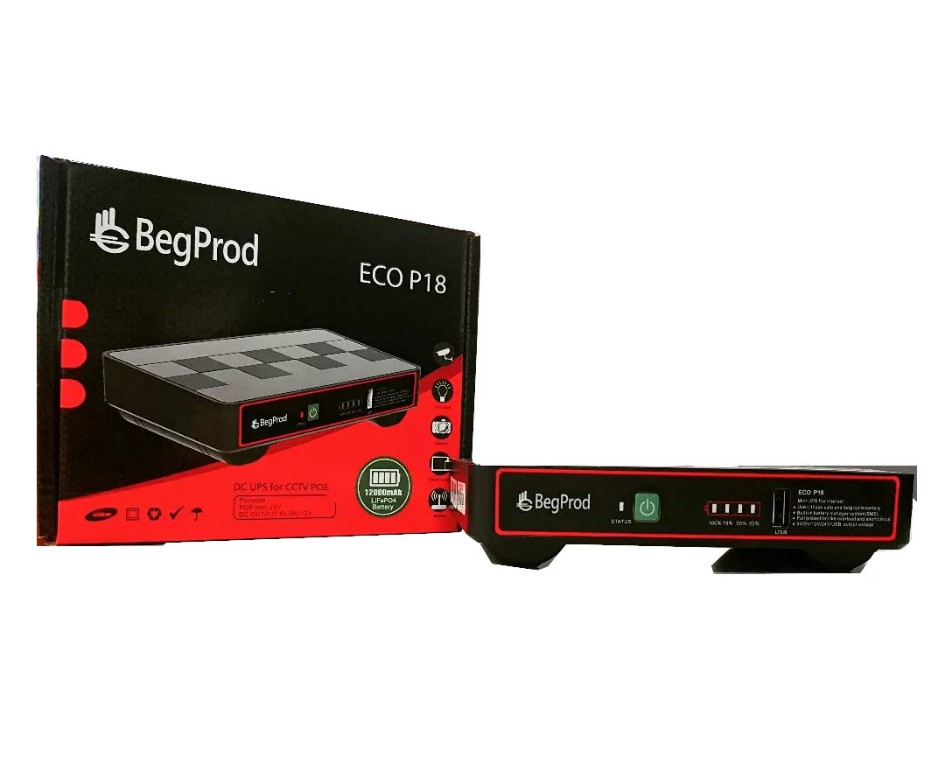MINI UPS DC BEGPROD ECO P18 12000 MAH POE 5V 9V 12V 18W
