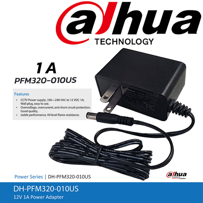 TRANSFORMADOR 12V 1AMP DAHUA DH-PFM320-010US