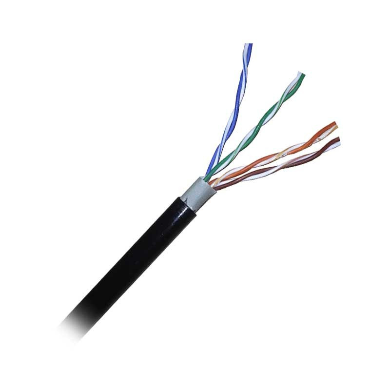 METRO DE CABLE DE RED UTP CAT6 EXTERIOR NEGRO CCA 70/30