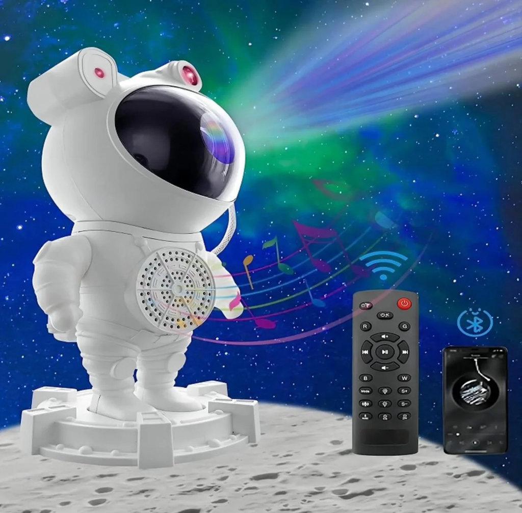 PROYECTOR EN FORMA DE ASTRONAUTA DE NEBULOSA CON ALTAVOCES