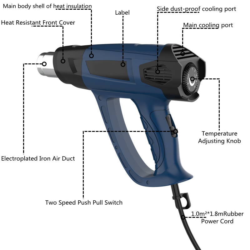 PISTOLA DE CALOR CON AJUSTABLE