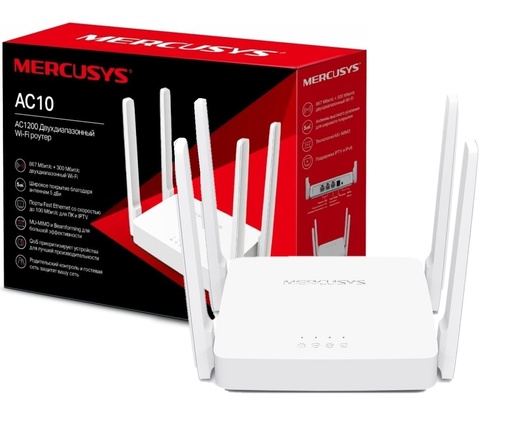 [AC10] ROUTER INALAMBRICO MERCUSYS AC10 10/100 AC1200 DOBLE BANDA 4 ANTENAS
