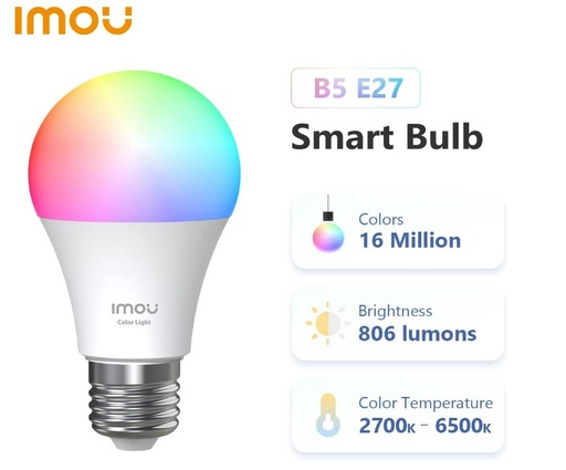 [IOT-CL1B-5-E26-US] BOMBILLO RGB INTELIGENTE IMOU IOT-CL1B-5-E26-US