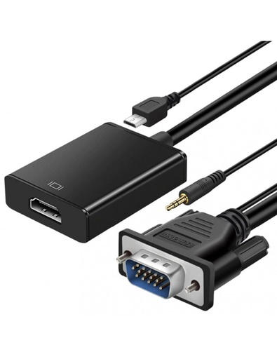 [ADAPTADOR-VGA-HDMI] ADAPTADOR VGA (M) A HDMI (H) CON AUDIO