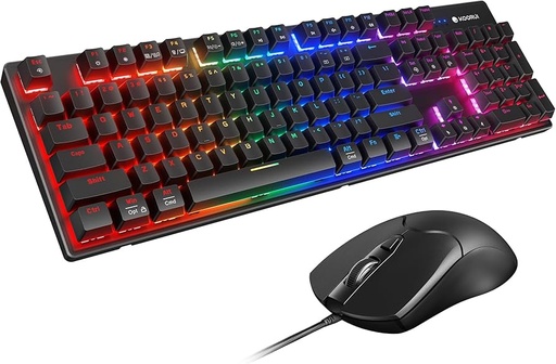 [MKC02] COMBO  TECLADO MECANICO Y MOUSE USB KOORUI NEGRO+RGB GAMING MKC02