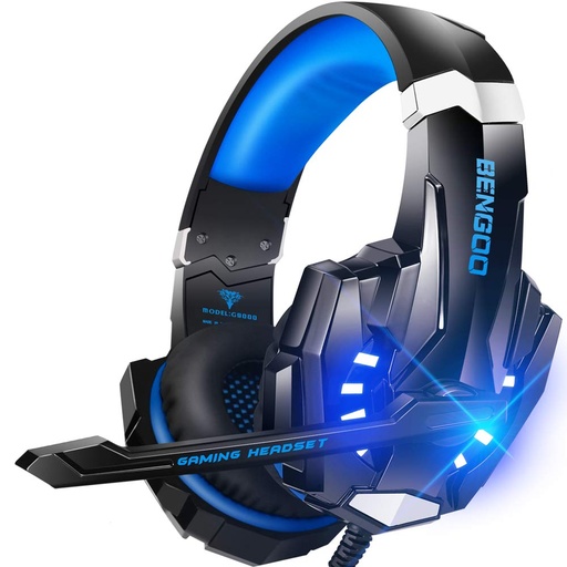 [BENGOO-G9000] AURICULARES GAMER- COMPATIBLE CON PS4 - PC - XBOX ONE - PS5 LUZ LED- CON SONIDO ENVOLVENTE