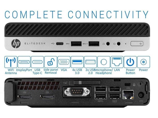 [800G3-USFF] COMPUTADOR I5 6TA GEN 08GB RAM DISCO HP ELITEDESK 800 G3 2.90GHZ I5-6500 REPOTENCIADO