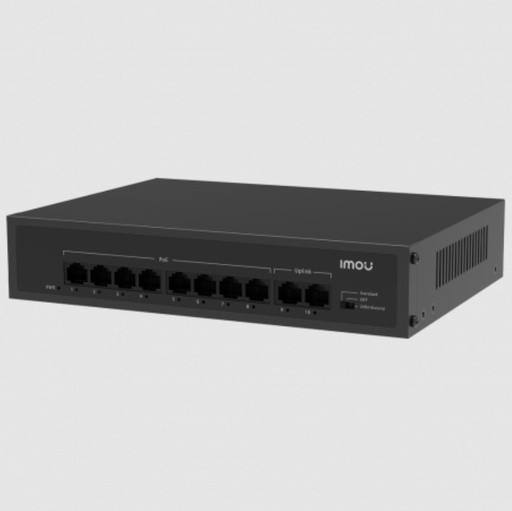 [SF110P] SWITCH 02 PUERTO 10/100 POE + 08 PUERTOS POE 10/100 IMOU SF110P 65W