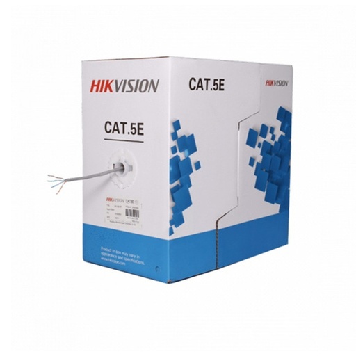 [DS-1LN5E-E/E] BOBINA CABLE DE RED HIKVISION UTP CAT5E DS-1LN5E-E/E INTERIOR GRIS 100% 305MTS 