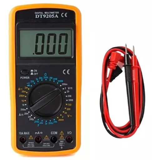 [DT9205A] MULTIMETRO DIGITAL CAPACIMETRO DT9205A INCLUYE BATERIA 9V